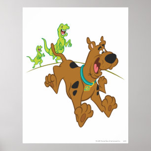 Póster Escape de los dinosaurios Scooby-Doo