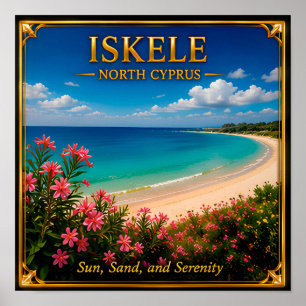 Póster Escape de Playa Iskele Norte de Chipre Memoria