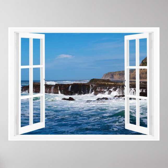 Póster Escape de Ventana Abierta junto al Mar (Frente)