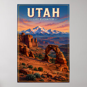 Póster Escape Escénico de las Montañas de Roca Roja de Ut