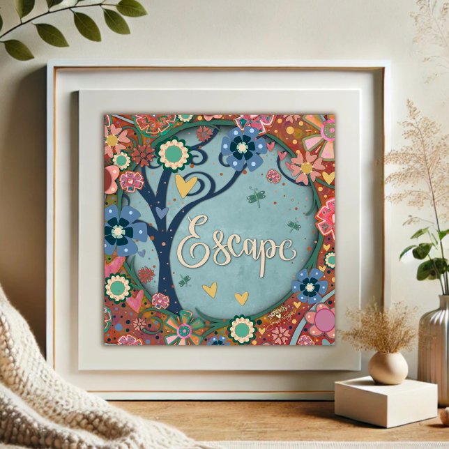 Póster Escape floral de bonito inspirador de la inespirit (Subido por el creador)