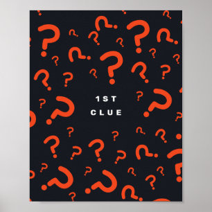 Póster Escape Room Fiesta Clue Rótulo
