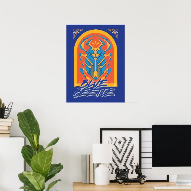 Póster Escarabajo Azul Scarab Talavera Gráfico (Oficina en casa)