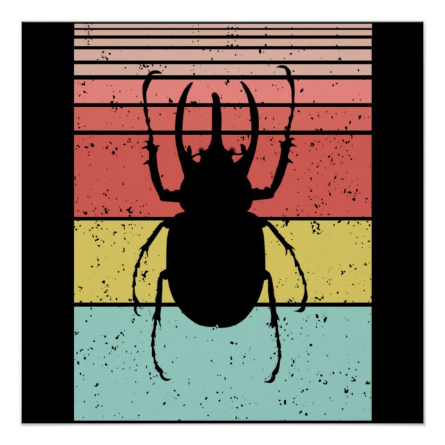 PÓSTER ESCARABAJO INSECTO VINTAGE (Anverso)