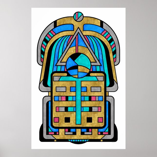 Póster Escarabesco - Geométrico Art Decó (Frente)