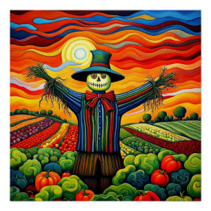 Póster Escarapela en campos vegetales 1