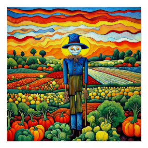 Póster Escarapela en campos vegetales 10