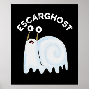 Póster Escarghost Gracioso Fantasma Fránico Pun Dark BG