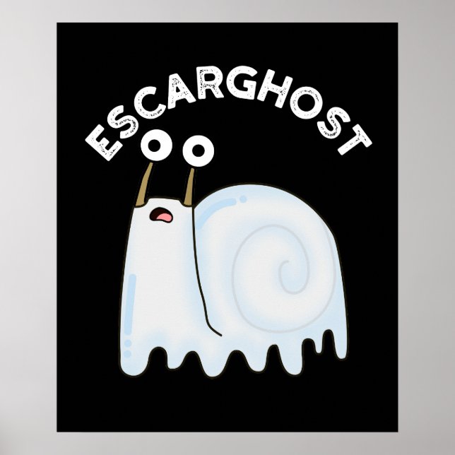 Póster Escarghost Gracioso Fantasma Fránico Pun Dark BG (Frente)