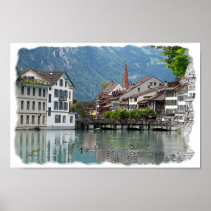 Póster Escena alpina