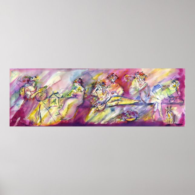 PÓSTER ESCENA ANTIGUA BACCHANAL CON MÚSICA (Frente)