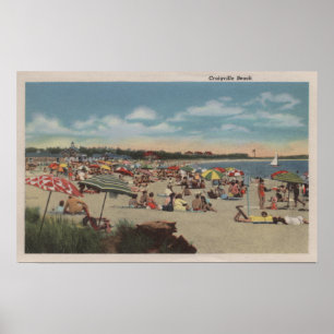 Póster Escena apretada de la playa
