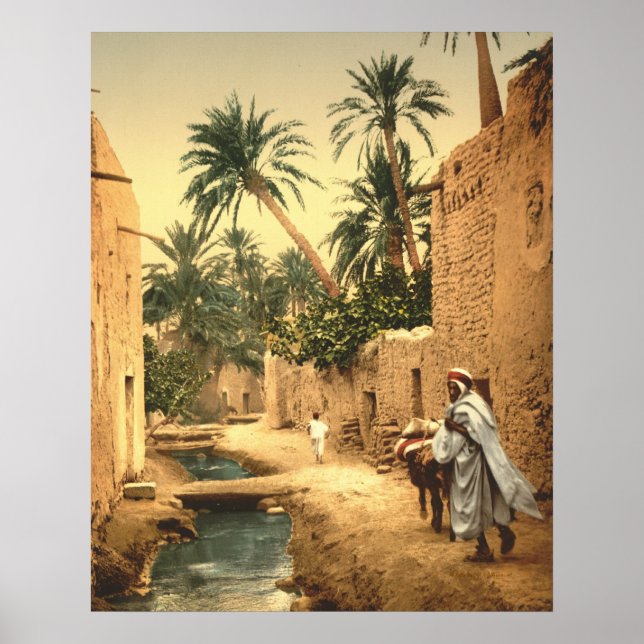 Póster Escena callejera argelina en el viejo Biskra (Frente)
