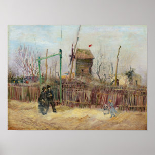 Póster Escena callejera de Van Gogh en Montmartre