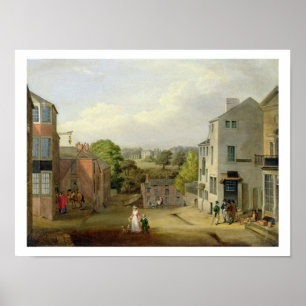 Póster Escena callejera en Chorley, Lancashire, con vista