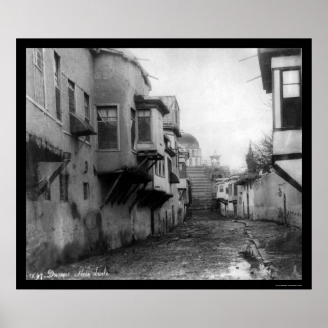 Póster Escena callejera en Damasco, Siria 1895 (Frente)