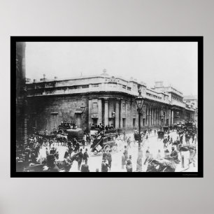 Póster Escena callejera en el Banco de Inglaterra en Lond