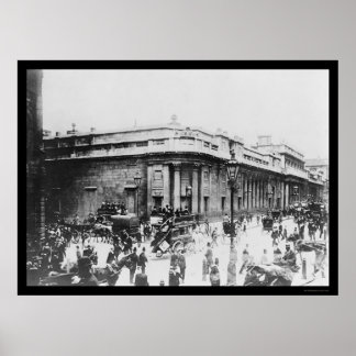Póster Escena callejera en el Banco de Inglaterra en Lond