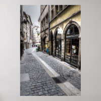 Escena callejera en el casco antiguo, Francia