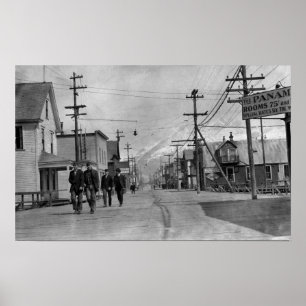 Póster Escena callejera en Valdez, Fotografía de Alaska