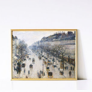Póster Escena callejera invernal vintage de París de Piss