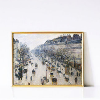 Póster Escena callejera invernal vintage de París de Piss