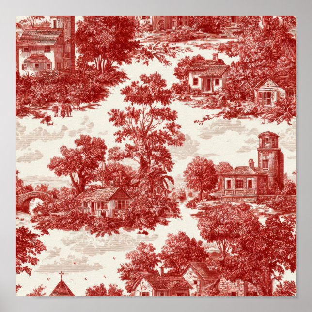 Póster Escena Campestre de Toile Rojo (8) (Frente)