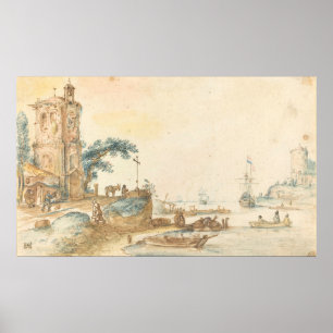 Póster Escena con Torre - Poster Bella Artes Hendrick Ave