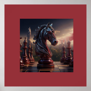 Póster Escena de ajedrez de fantasía - Caballero