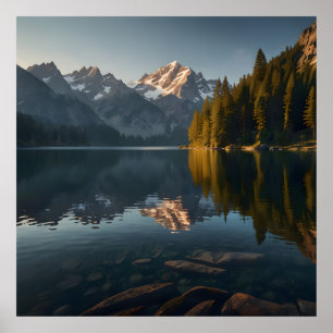 Póster Escena de amanecer alpino