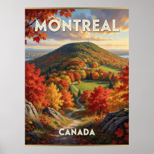 Póster Escena de arce de otoño en Montreal Canadá