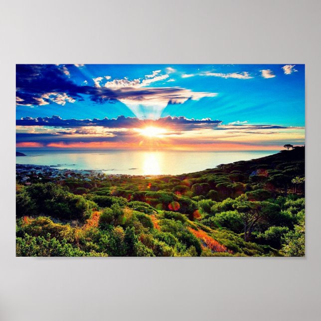 Póster Escena de atardecer (Frente)