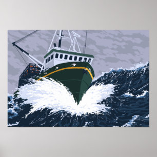 Póster Escena de barcos pesqueros - Anchorage, Alaska