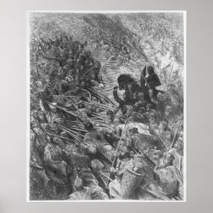 Póster Escena de batalla, ilustracion de 'Orlando Furioso