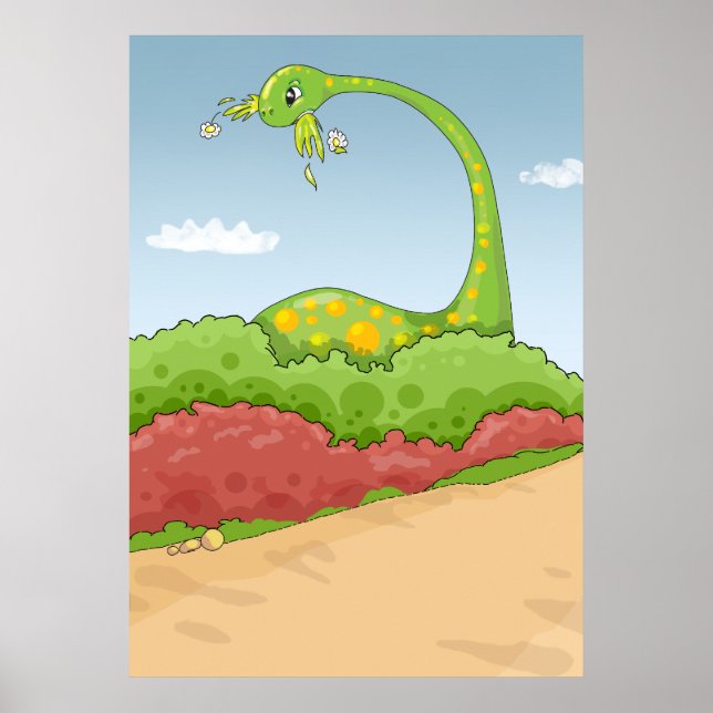 Póster escena de brontosaurus hambrienta (Frente)