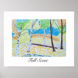 Póster Escena de caída dibujada