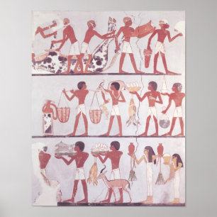 Póster Escena de carniceros y sirvientes que traen