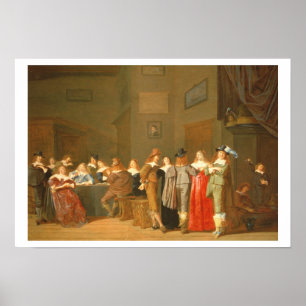 Póster Escena de corte, 1644 (aceite sobre lienzo)