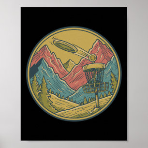 Póster Escena de disco golf de montaña Cesta de disco vol