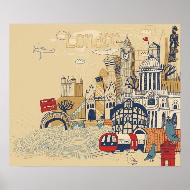 Póster Escena de Doodle en Londres (Frente)