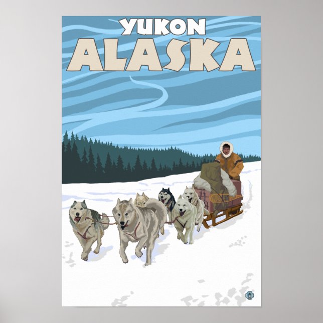 Póster Escena de duelo de perro - Yukón, Alaska (Frente)