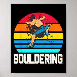 Póster Escena de escalada interior de pared de Bouldering