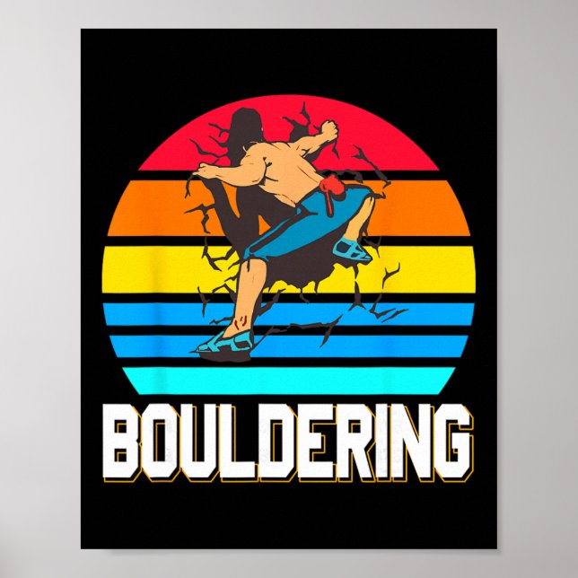 Póster Escena de escalada interior de pared de Bouldering (Frente)