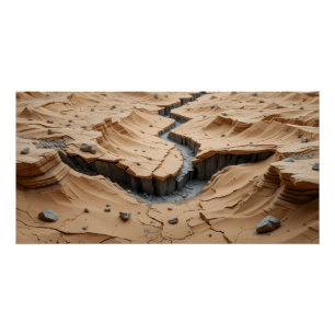 Póster Escena de fisuras del desierto