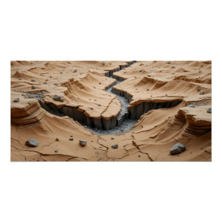 Póster Escena de fisuras del desierto