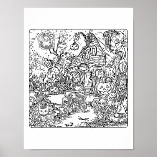 Póster Escena De Halloween Espectacular