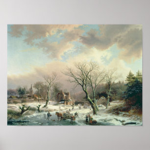 Póster Escena de invierno