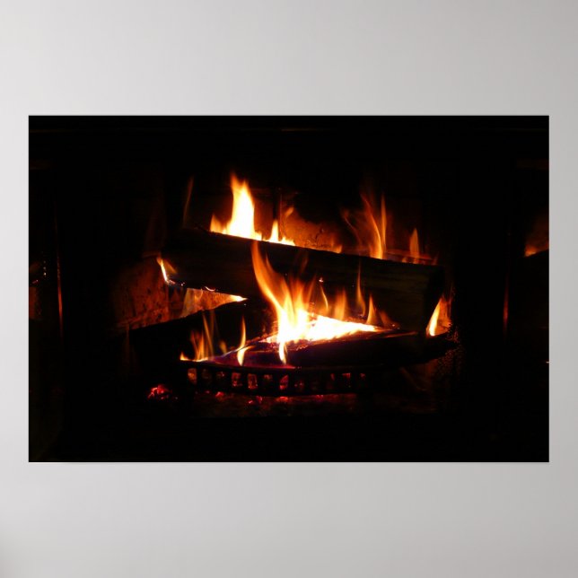 Póster Escena de invierno cálido con chimenea para fotogr (Frente)