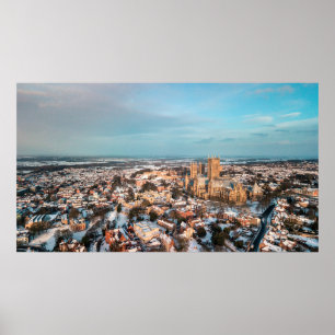 Póster Escena de invierno de la Catedral de Lincoln, Rein