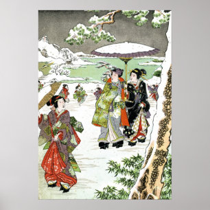 Póster Escena de invierno japonesa